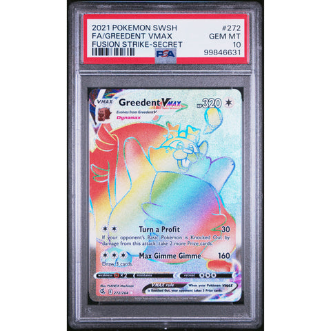 2021 POKEMON FUSION STRIKE GREEDENT 272/264 PSA 10