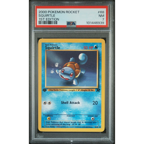 2000 POKEMON 1ST EDITION ROCKET SQUIRTLE 68/82 PSA 7