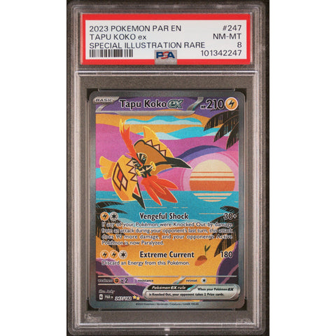 2023 POKEMON PARADOX RIFT TAPU KOKO 247/182 PSA 8