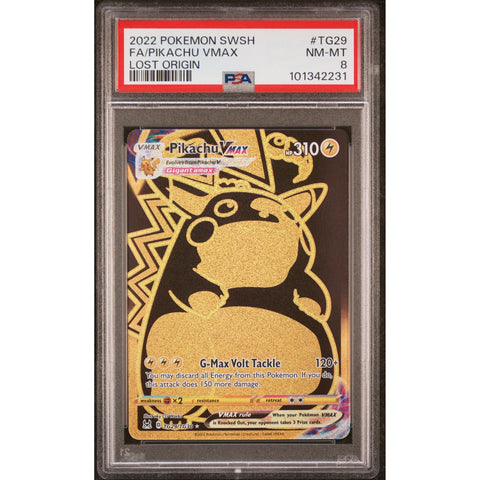 2022 POKEMON LOST ORIGIN PIKACHU TG29/TG30 PSA 8