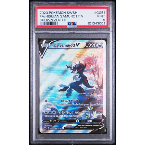 2023 POKEMON SWORD AND SHIELD CROWN ZENITH HISUIAN SAMUROTT GG51/GG70 PSA 9