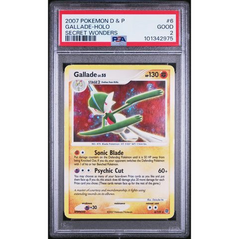 2007 POKEMON DIAMOND & PEARL SECRET WONDERS GALLADE 6/132 PSA 2