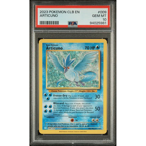 2023 POKEMON CLASSIC COLLECTION ARTICUNO 009/034 PSA 10