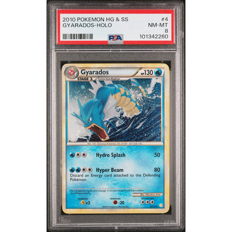 2010 POKEMON HEARTGOLD & SOULSILVER GYARADOS HOLO 4/123 PSA 8