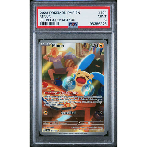 2023 POKEMON PARADOX RIFT MINUN 194/182 PSA 9