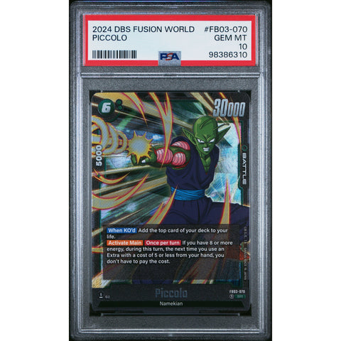 2024 DRAGON BALL SUPER FUSION WOLRD PICCOLO FB03-070 PSA 10