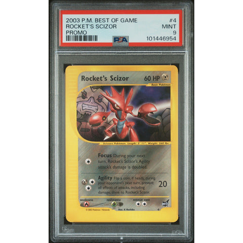 2003 POKEMON BEST OF GAME PROMO ROCKET'S SCIZOR 4 PSA 9 1