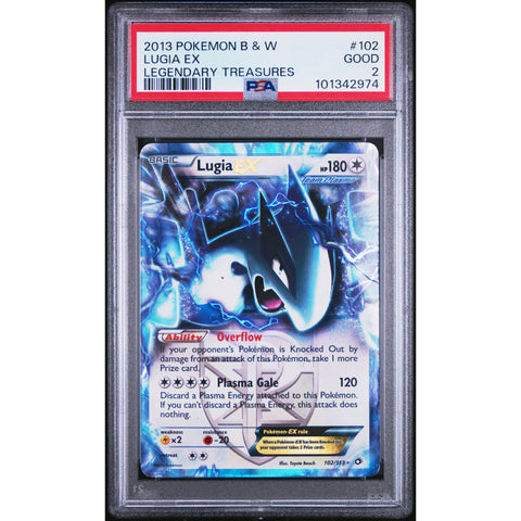 2013 POKEMON BLACK & WHITE LEGENDARY TREASURES LUGIA EX 102/113 PSA 2