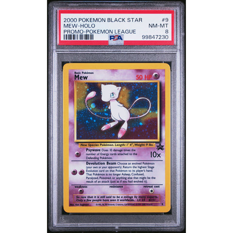 2000 POKEMON BLACK STAR PROMO MEW HOLO 9 PSA 8