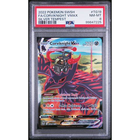 2022 POKEMON SILVER TEMPEST CORVIKNIGHT TG19/TG30 PSA 8