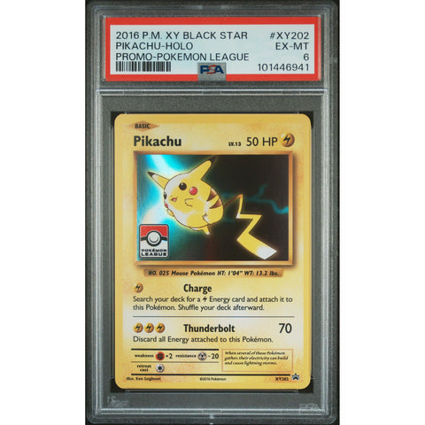 2016 POKEMON XY PROMO PIKACHU POKEMON LEAGUE XY202 PSA 6