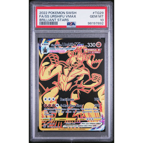 2022 POKEMON BRILLIANT STARS URSHIFU VMAX TG29/TG30 PSA 10