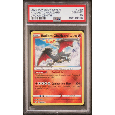 2023 POKEMON CROWN ZENITH RADIANT CHARIZARD 020/159 PSA 10