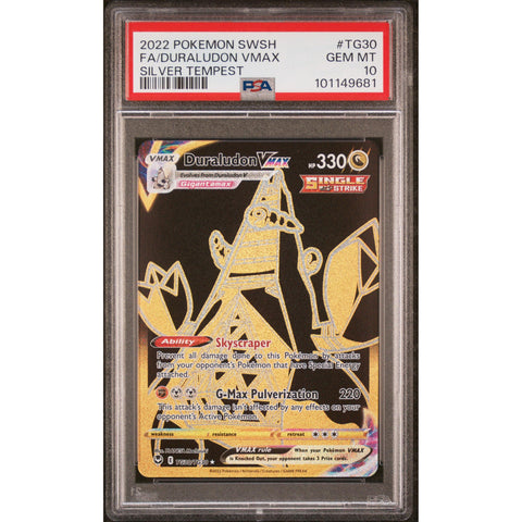 2022 POKEMON SILVER TEMPEST DURALUDON VMAX TG30/TG30 PSA 10 1