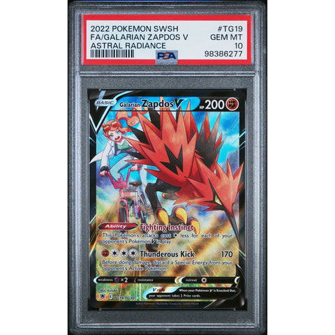 2022 POKEMON ASTRAL RADIANCE ZAPDOS TG19/TG30 PSA 10