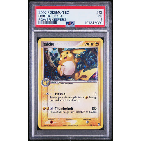 2007 POKEMON EX POWER KEEPERS RAICHU 12/108 PSA 1