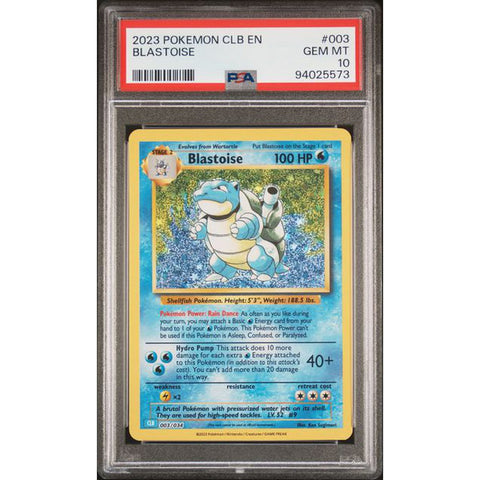 2023 POKEMON CLASSIC COLLECTION BLASTOISE 003/034 PSA 10