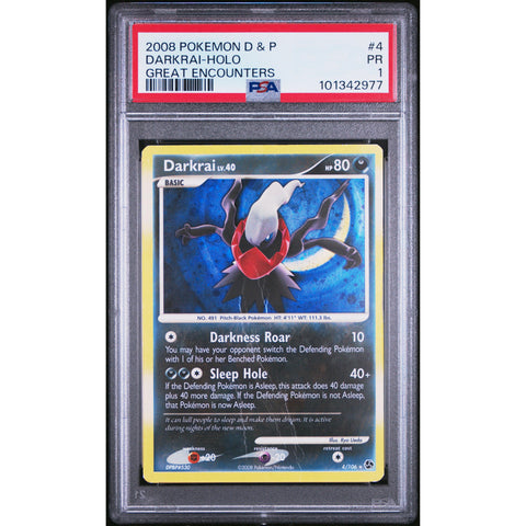 2008 POKEMON DIAMOND & PEARL GREAT ENCOUNTERS DARKRAI 4/106 PSA 1