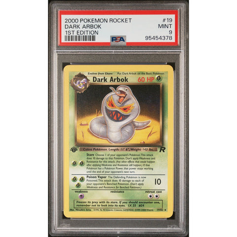 2000 POKEMON ROCKET 1ST EDITION DARK ARBOK 1ST EDITION 19/82 PSA 9