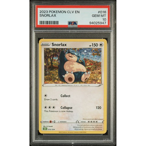 2023 POKEMON CLASSIC COLLECTION SNORLAX 016/034 PSA 10