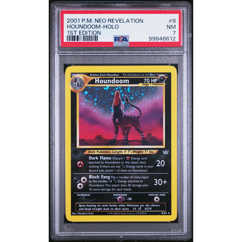 2001 POKEMON NEO REVELATION 1ST EDITION HOUNDOOM 8/64 PSA 8