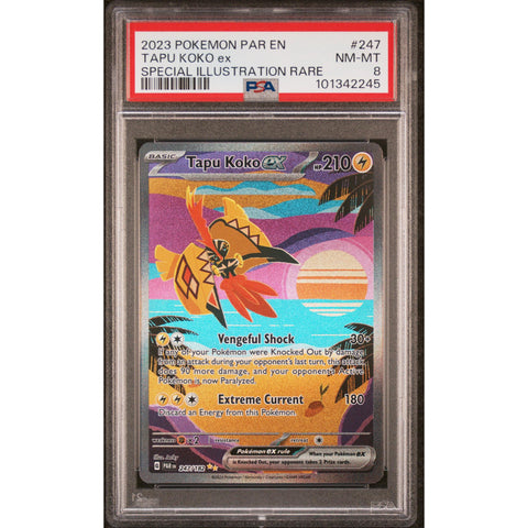 2023 POKEMON PARADOX RIFT TAPU KOKO 247/182 PSA 8