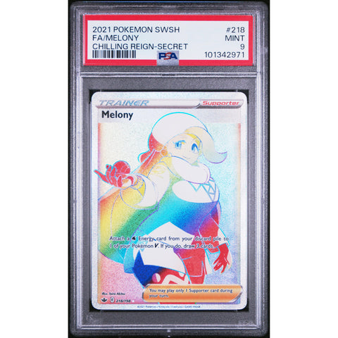 2021 POKEMON CHILLING REIGN MELONY SECRET 218/198 PSA 9