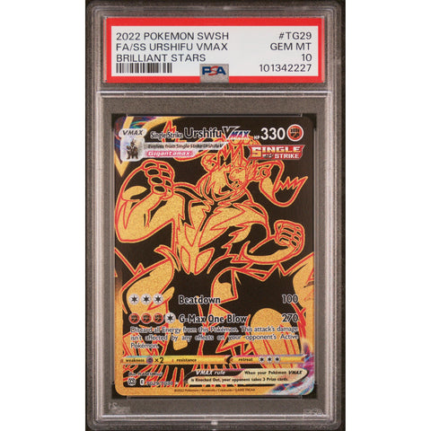 2022 POKEMON BRILLIANT STARS SINGLE STRIKE URSHIFU TG29/TG30 PSA 7