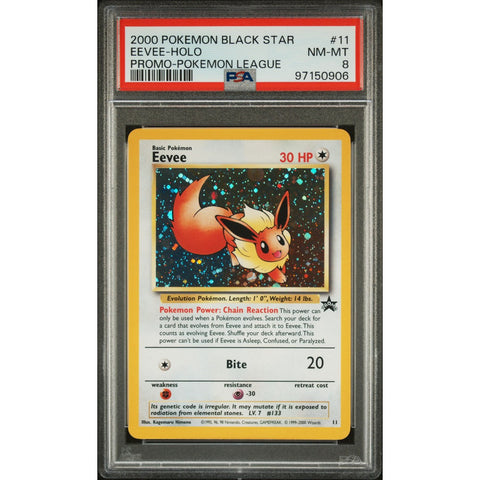 2000 POKEMON PROMO BLACK STAR EEVEE 11 PSA 8