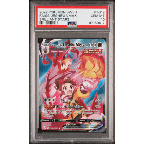 2022 POKEMON BRILLIANT STARS SINGLE STRIKE URSHIFU TG19/TG30 PSA 10