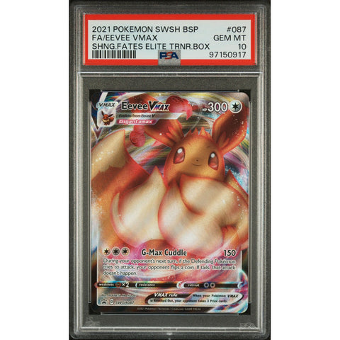 2021 POKEMON SWORD AND SHIELD PROMO EEVEE VMAX SWSH087 PSA 10