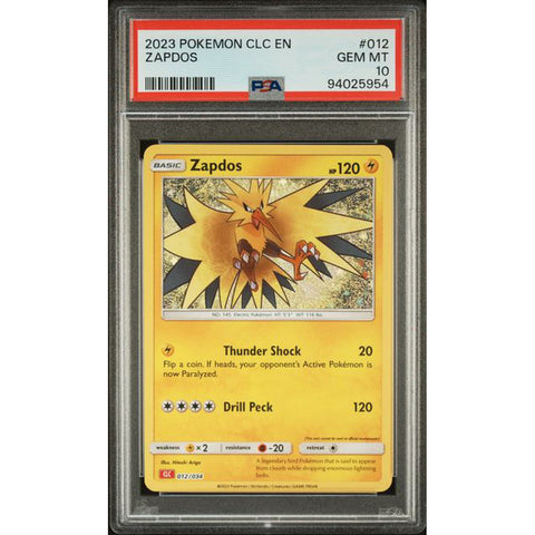 2023 POKEMON CLASSIC COLLECTION ZAPDOS 012/034 PSA 10