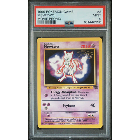 1999 POKEMON GAME MOVIE PROMO MEWTWO 3 PSA 9