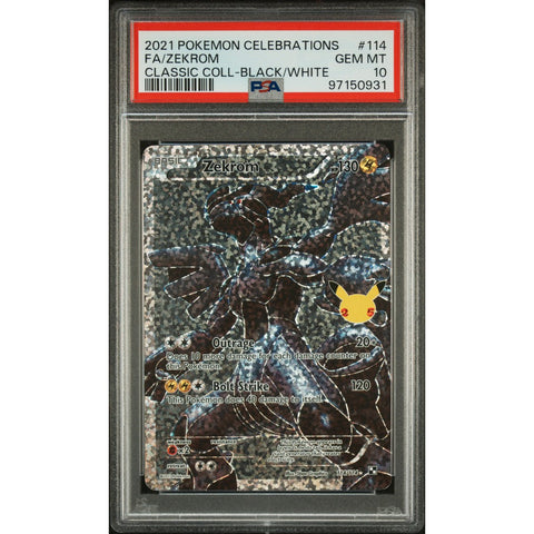 2021 POKEMON CELEBRATIONS ZEKROM 114/114 PSA 10